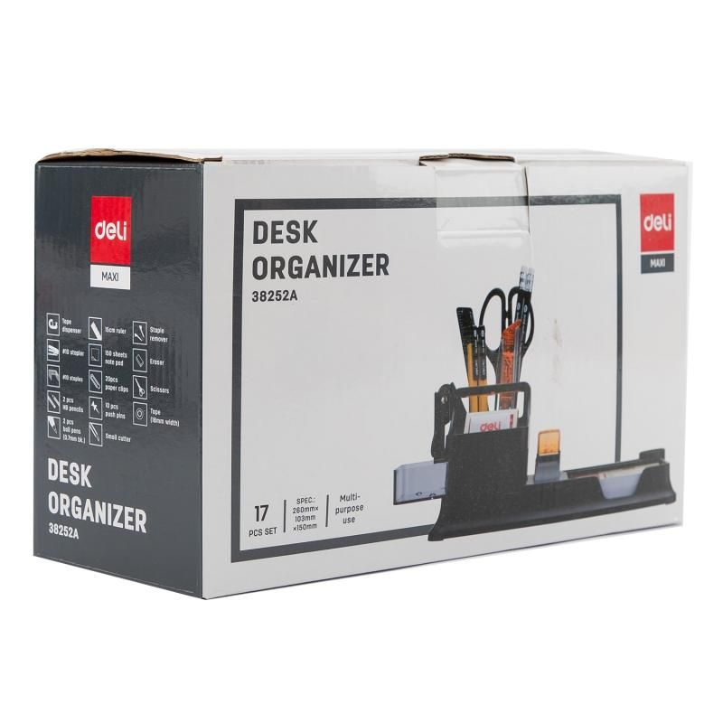 Suport birou echipat 16 piese 7 compartimente 260 x 103 x 150 mm Deli [3]