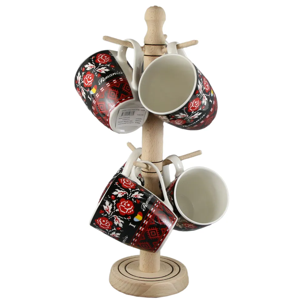 Set 6 cani traditionale din ceramica cu suport 42 cm [3]