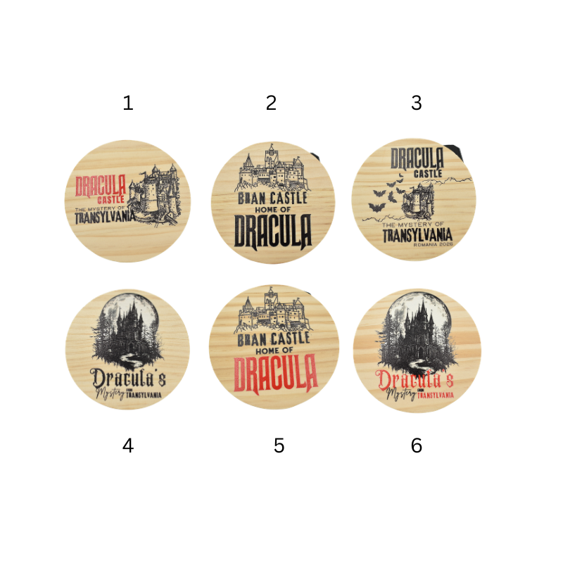 Suport pahare lemn personalizat Dracula [2]