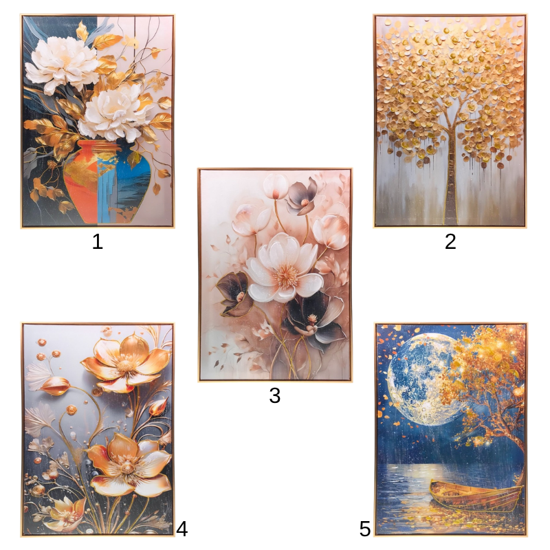 Tablou cu rama din MDF 50 cm model flori [2]