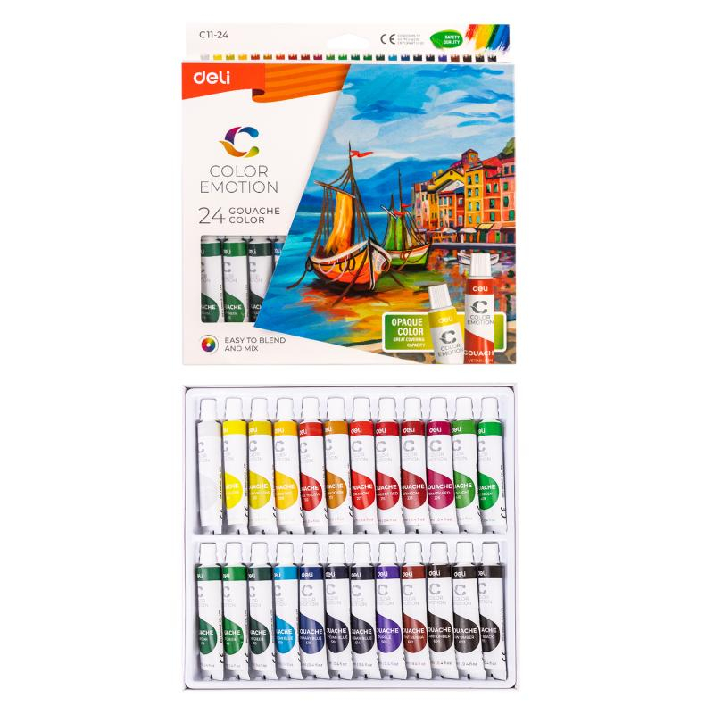 Tempera 24 culori 12ml Deli [4]