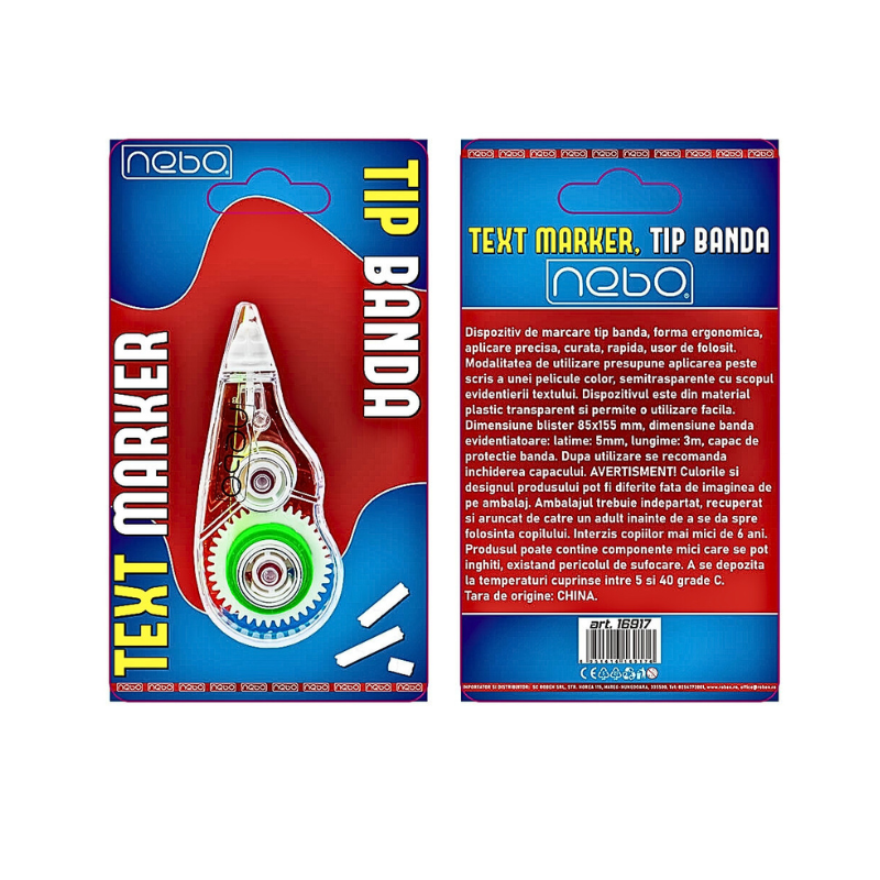 Text marker tip banda 5mm x 3m Nebo [1]