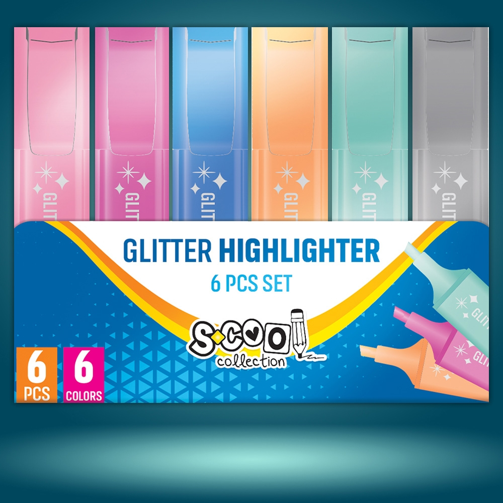 Textmarkere cu sclipici S-COOL 6 culori/set [2]