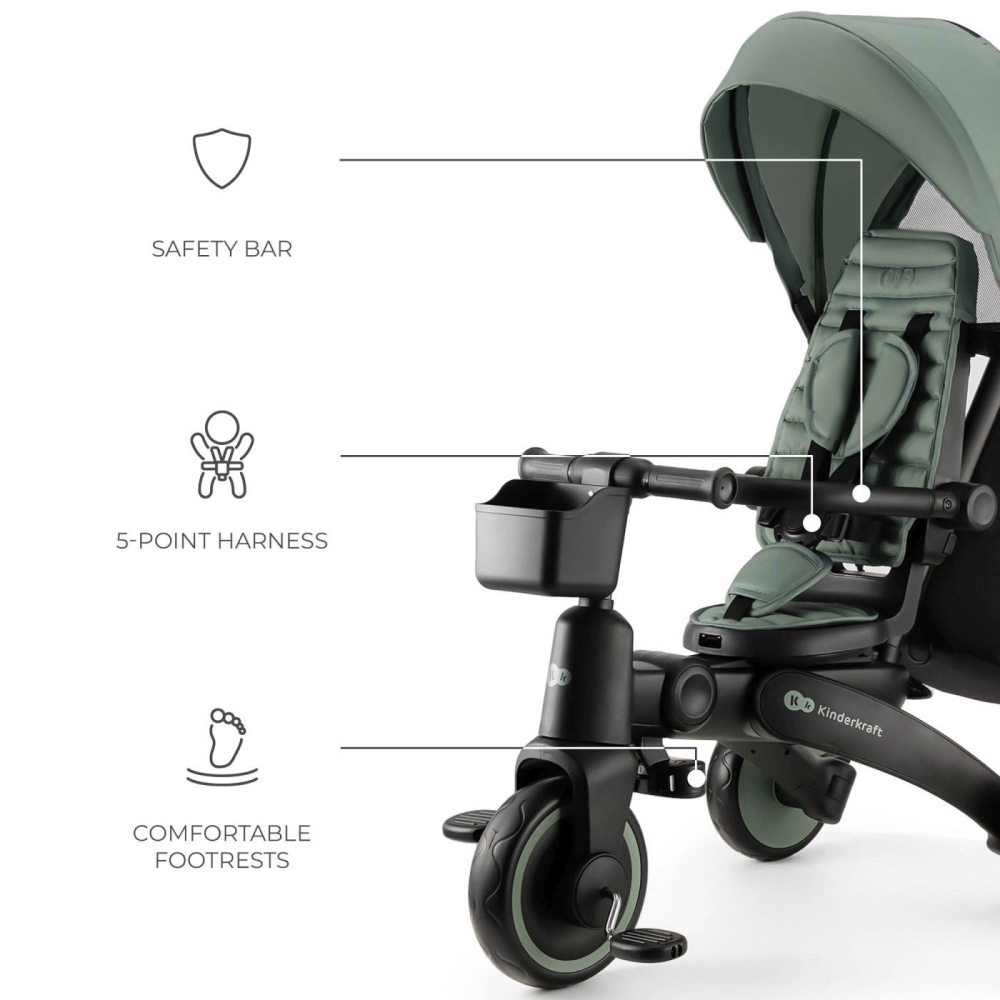 TRICICLETA KINDERKRAFT JAZZ 2, GREEN [6]