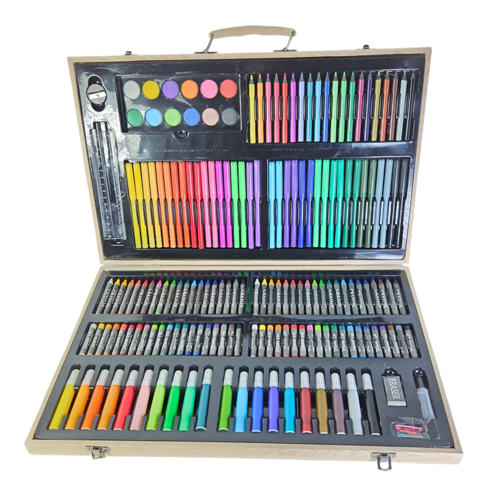 Trusa de colorat 180 piese pentru copii si adulti in cutie cu maner [3]