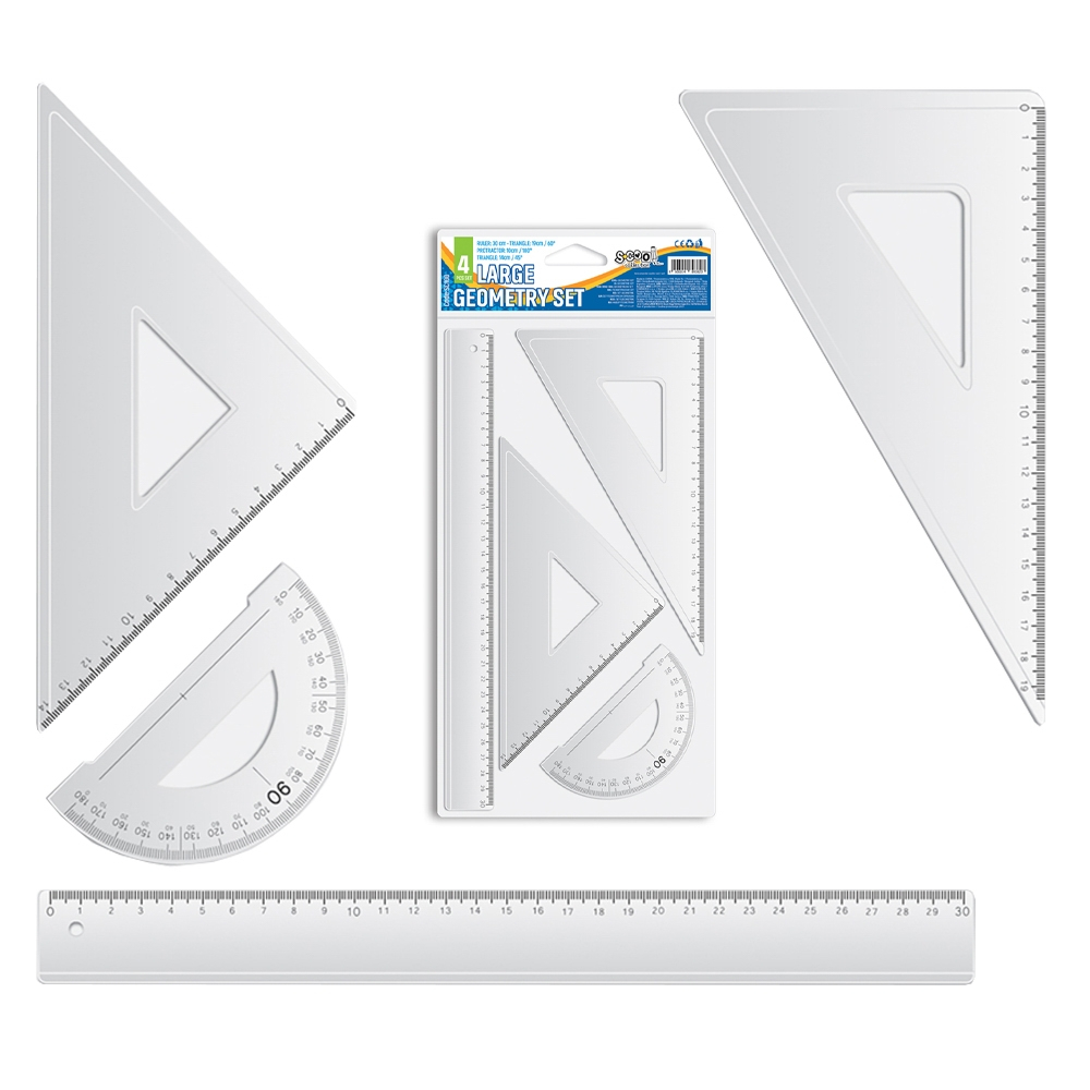 Trusa de geometrie 4 piese/set liniar 30 cm S Cool Collection [2]