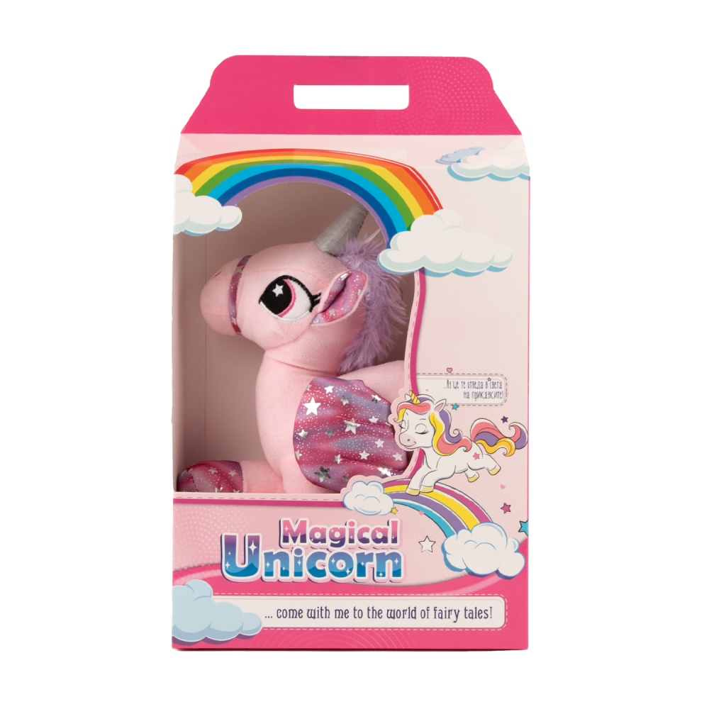 Unicorn roz cu aripi 28 cm [2]