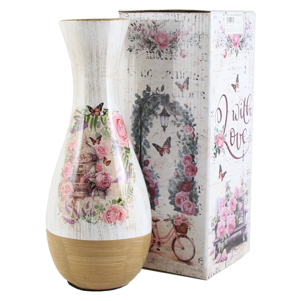 Vaza din ceramica Roses 12x29 cm in cutie decorativa [1]