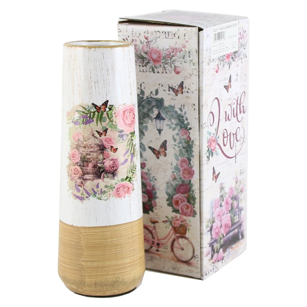 Vaza din ceramica Roses 7x20 cm in cutie decorativa [1]