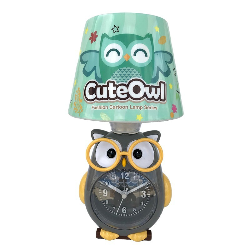 Veioza cu ceas bufnita cu ochelari 13x26 cm culori diferite [4]