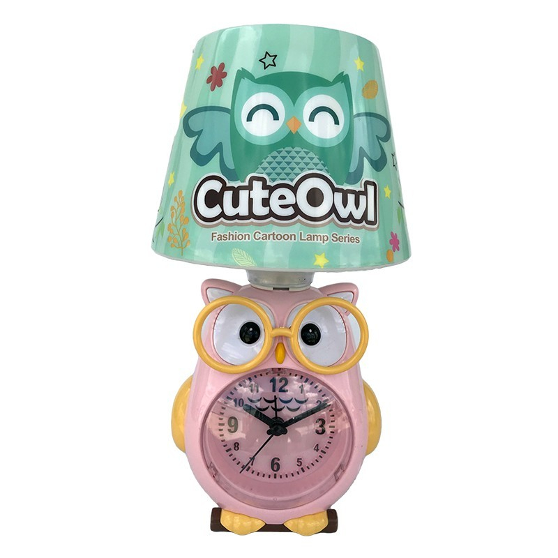 Veioza cu ceas bufnita cu ochelari 13x26 cm culori diferite [3]