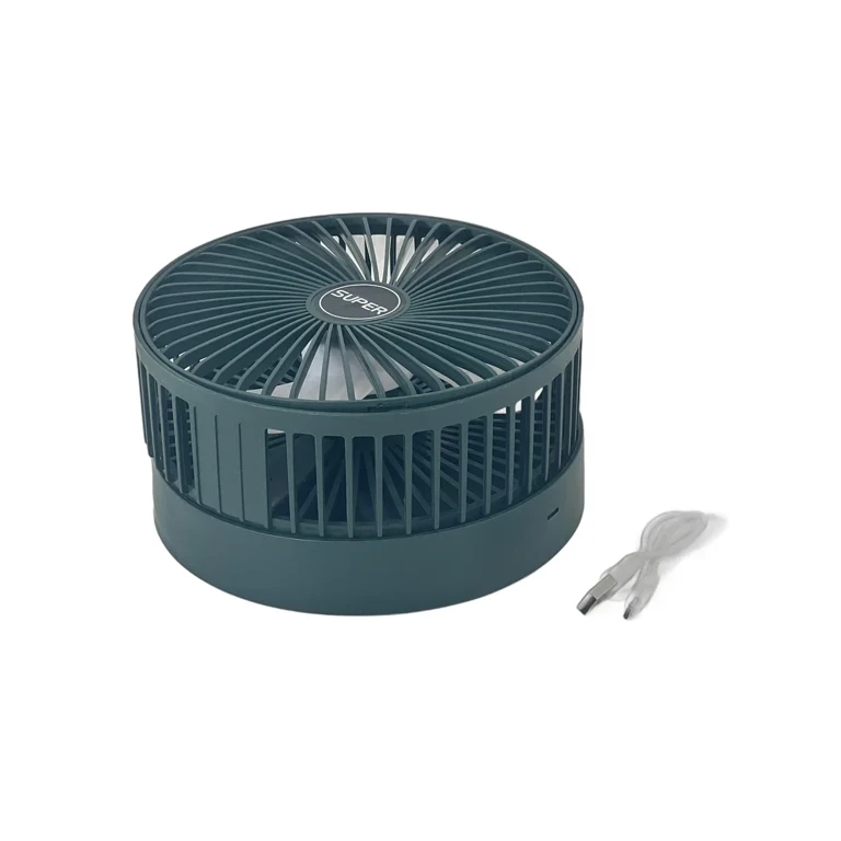 Ventilator portabil USB model rotund compact si silentios  verde inchis [3]