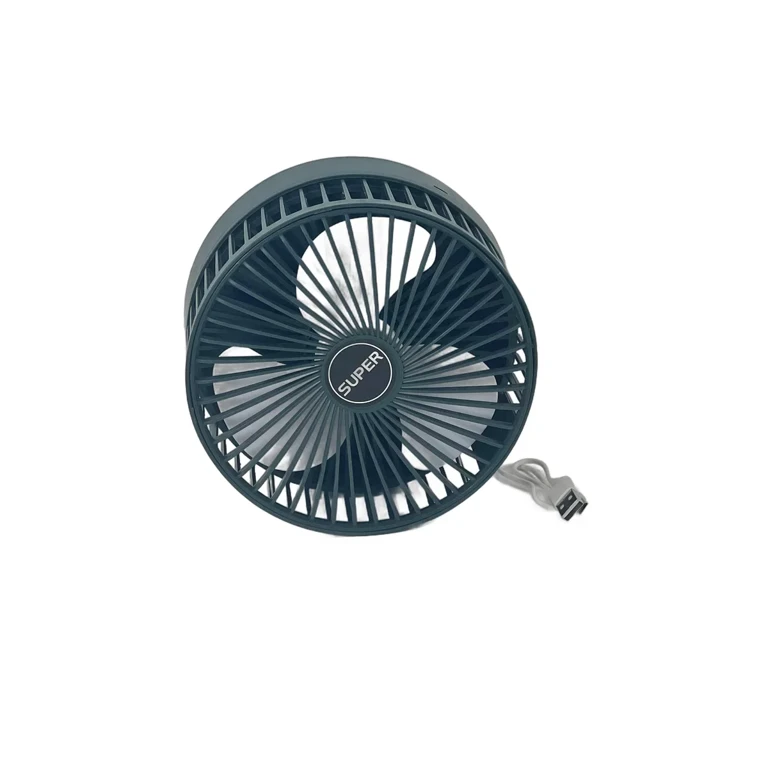 Ventilator portabil USB model rotund compact si silentios  verde inchis [2]