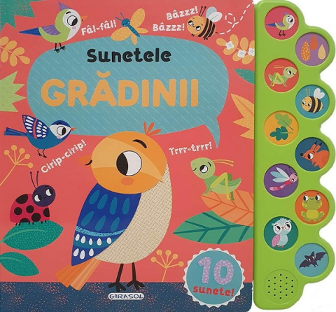 Cărți pentru copii - Sunetele gradinii. Carte sonora cu 10 sunete