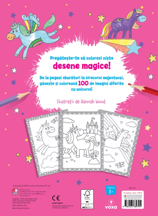 100 de unicorni magici. Descopera si coloreaza! - Hannah Wood [1]