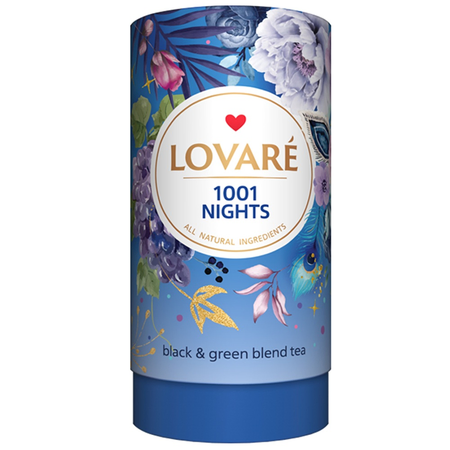 Amestec de ceai negru, ceai verde, plante si fructe, cu aroma de struguri 1001 Nights 80 g Lovare [0]