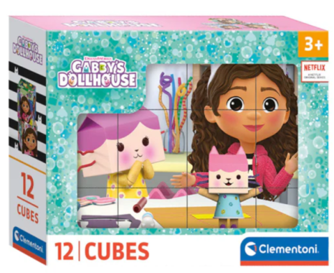 Jucării și jocuri - Cuburi tip puzzle 12 piese Gabby's Dollhouse Clementoni
