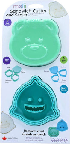 Accesorii hrănire bebe - 3 IN 1 FORME ANIMALE PENTRU SANDWICH, MELII, URS SI RECHIN