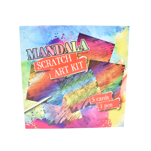 Artă și creativitate - Set 5 fise razuibile Mandala hartie magica