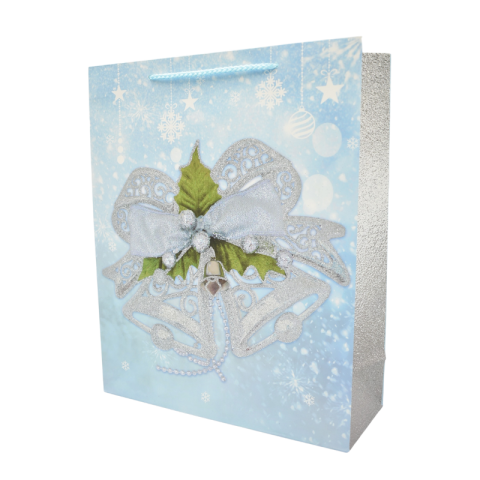 Punga cadou hartie cu motive de craciun 26x32x10 cm [2]