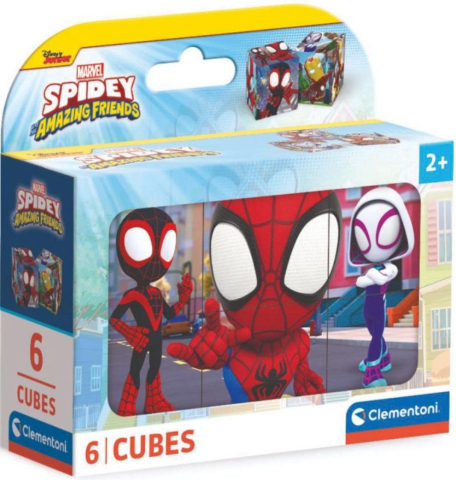 Jucării și jocuri - Puzzle cu cuburi Clementoni din 6 piese - Spidey și prietenii lui fantastici