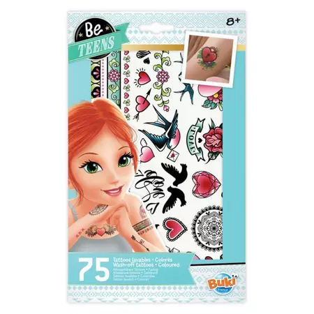 Accesorii personale și beauty - Set 75 tatuaje pentru fete 8+ Buki