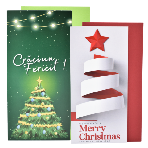 Papetărie și articole din hârtie - Felicitare cu plic - Merry Christmas/Craciun Fericit!