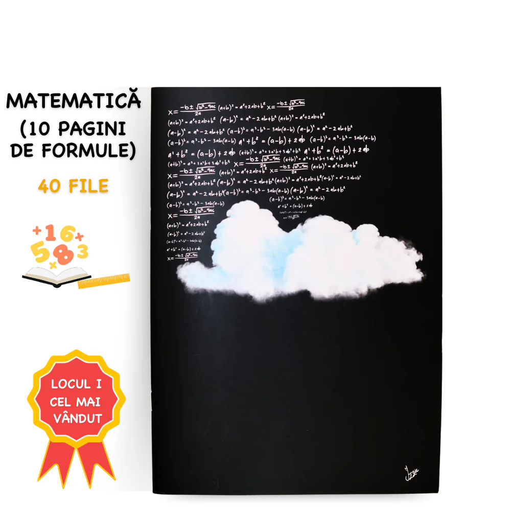 Rechizite școlare - Caiet Izzie de Matematica A4 cu 10 pagini de formule