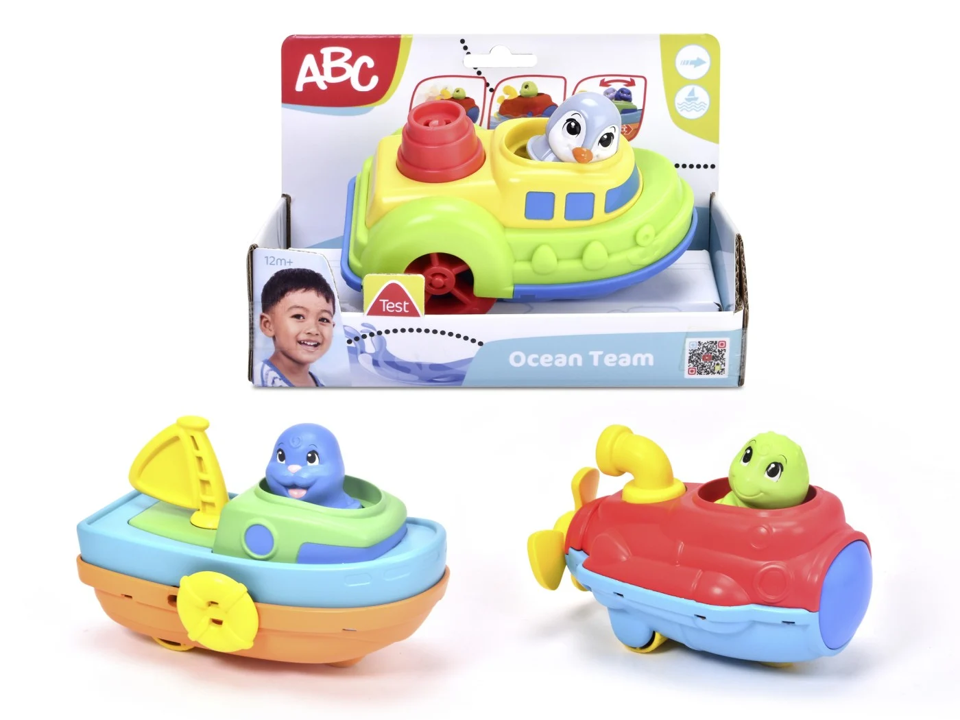 Jucării pentru apă și baie - Barcuta ABC Ocean Team 14 cm modele variate