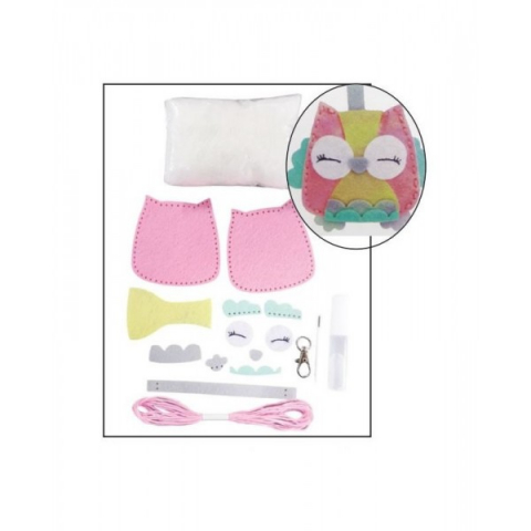 Artă și creativitate - Set accesorii creatie fetru bufnita 14 cm