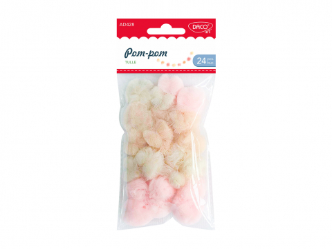 Noutăți Librăria Compas - Accesorii craft Pom-pom tulle DACO AD428 24 buc