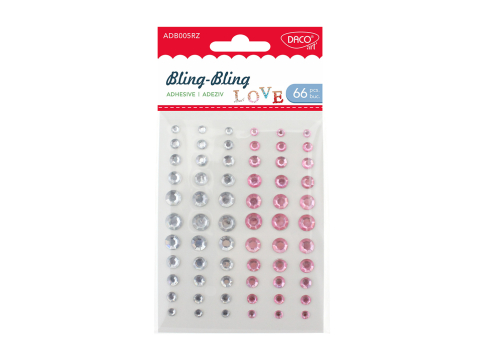 Artă și creativitate - Accesorii craft Bling bling diamante roz 66/set Daco