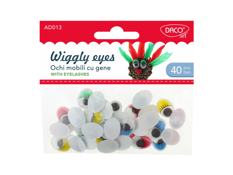 Artă și creativitate - Accesorii craft 40/set Ochi mobili cu gene Daco