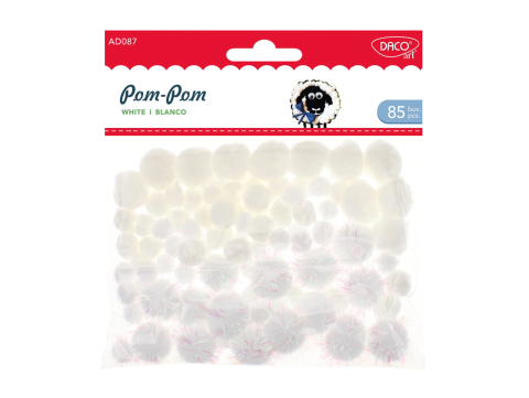 Accesorii craft - Accesorii craft - Pom-pom alb 85/set Daco