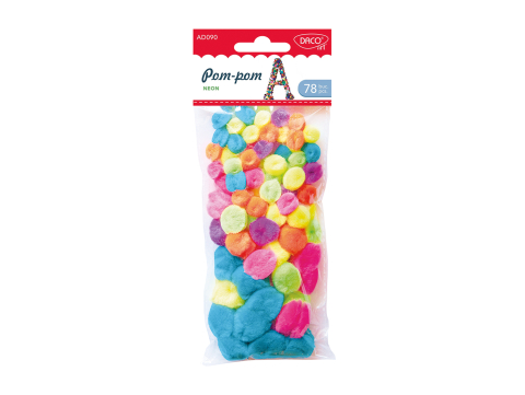 Craft și modelaj - Accesorii craft - Pom-pom neon 78/set Daco