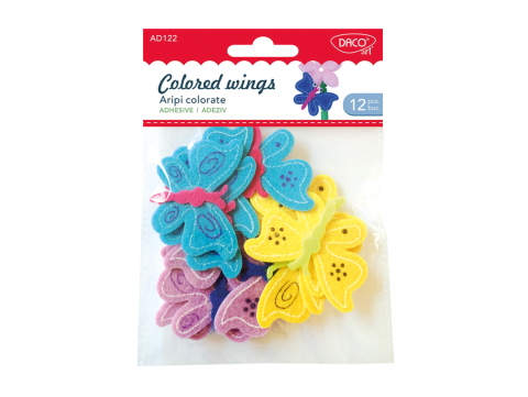 Artă și creativitate - Accesorii craft pasla Aripi colorate 12/set Daco