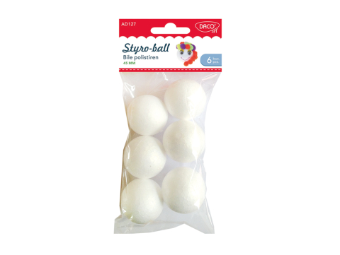 Accesorii craft - Accesorii craft 6/set Bile polistiren 4.5 cm Daco
