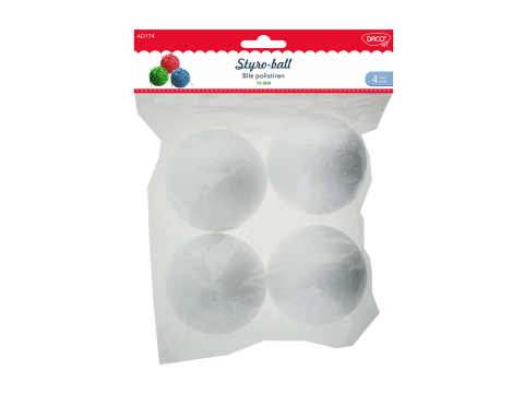 Craft și modelaj - Accesorii craft adr174 bile polistiren 4/set 75mm daco