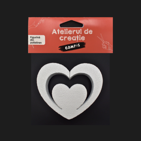 Noutăți Librăria Compas - Accesorii craft - inima dubla polistiren 15x13cm