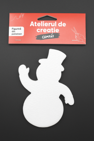 Artă și creativitate - Accesorii craft - om de zapada polistiren 15cm