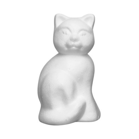 Noutăți Librăria Compas - Accesorii creatie polistiren pisica alb 14.5x26x13 cm Colorarte