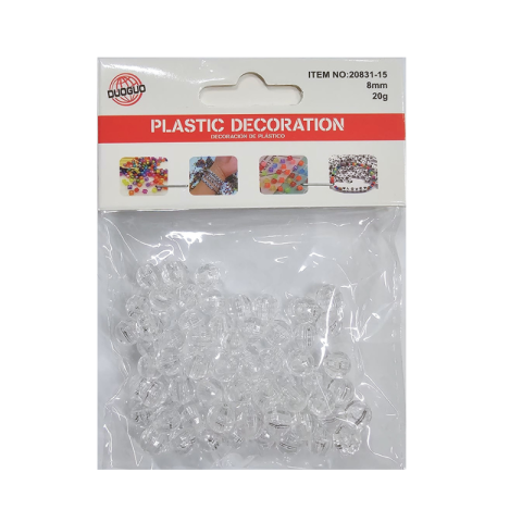 Artă și creativitate - Accesorii decorative bilute plastic transparente 8 mm 20 g