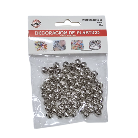 Artă și creativitate - Accesorii decorative bilute plastic argintii 8 mm 20 g
