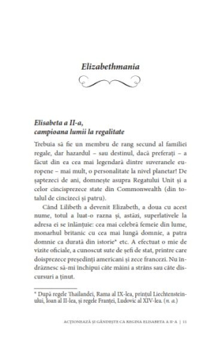 Actioneaza si gandeste ca Regina Elisabeta a II-a. Legendara, tenace, curajoasa, corecta, originala, discreta - Dorica Lucaci [1]