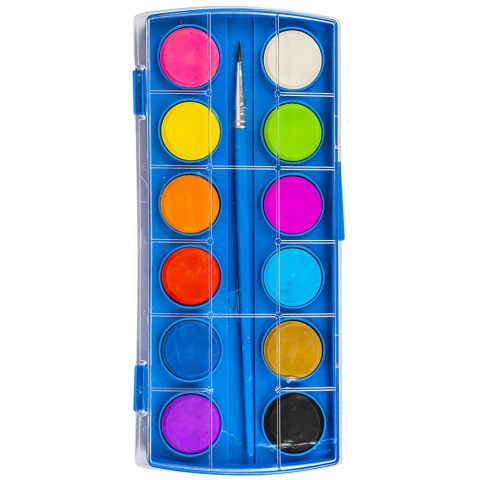 Acuarele 12 culori + pensula S-Cool [1]