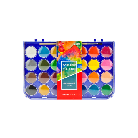 Acuarele școlare și Tempera - Acuarele 28 culori Daco