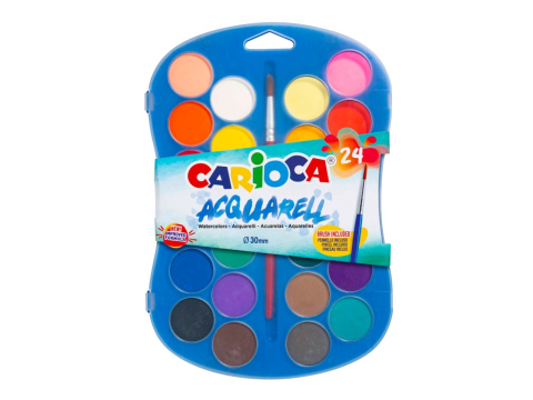 Rechizite școlare - Acuarele Carioca 24 culori/set