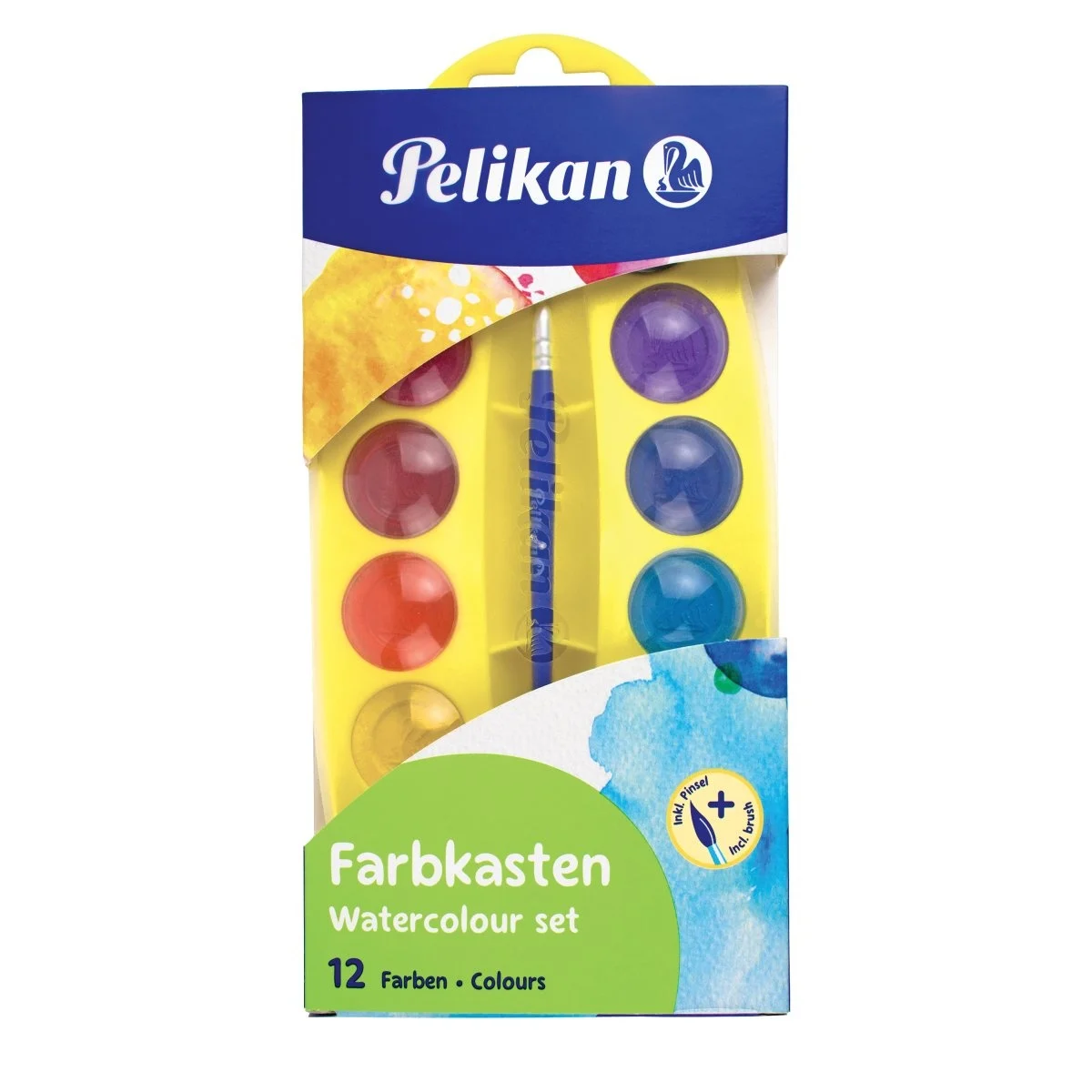 Acuarele școlare și Tempera - Acuarele Junior set 12 + pensula Pelikan