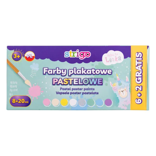 Artă și creativitate - Acuarele guase Strigo Pastel 8 culori x 20ml