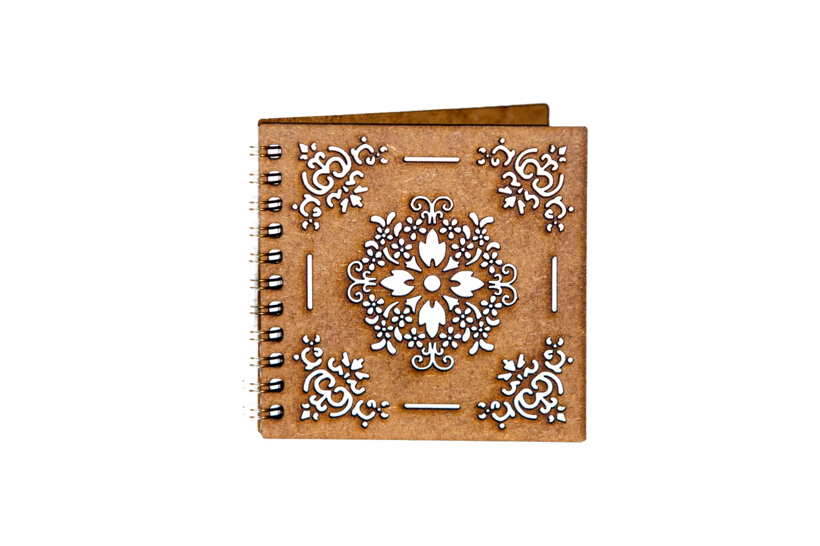 Noutăți Librăria Compas - Agenda personalizata din lemn cu model traditional romanesc 10 x 10 cm